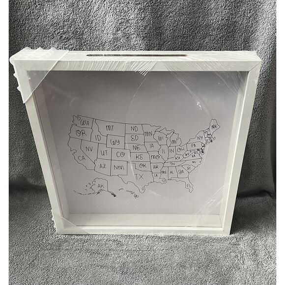 USA United States Map Shadow Box Wall Art Decor Home‎ Accent - Picture 2 of 4